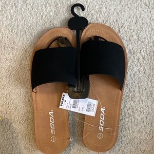 Black slide sandals